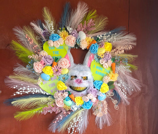 Creepy Cute Easter Bunny Wreath