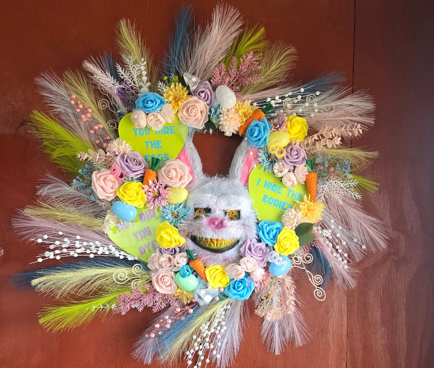 Creepy Cute Easter Bunny Wreath
