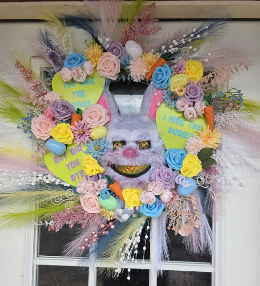 Creepy Cute Easter Bunny Wreath