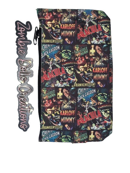 Vintage Horror “Purse Pal” Wallet | Handmade | Dracula & Classic Monsters Print