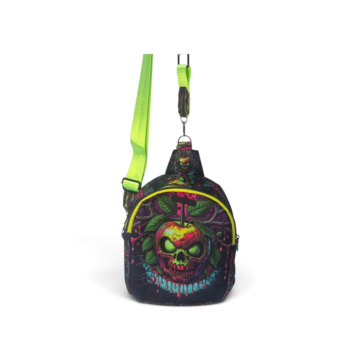 Poison Apple Skull 120 Mav Pack | Neon Gothic Mini Backpack