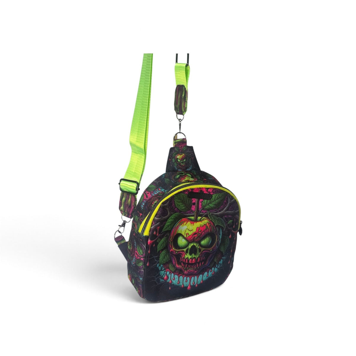 Poison Apple Skull 120 Mav Pack | Neon Gothic Mini Backpack