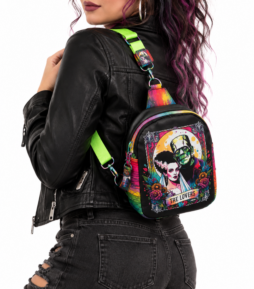 Gothic Tarot Monster Couple 120 Mav Pack – Dark Romantic Handmade mini backpack