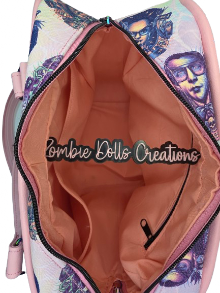 Pink Horror-Inspired Coleus Bowler with Crossbody Strap