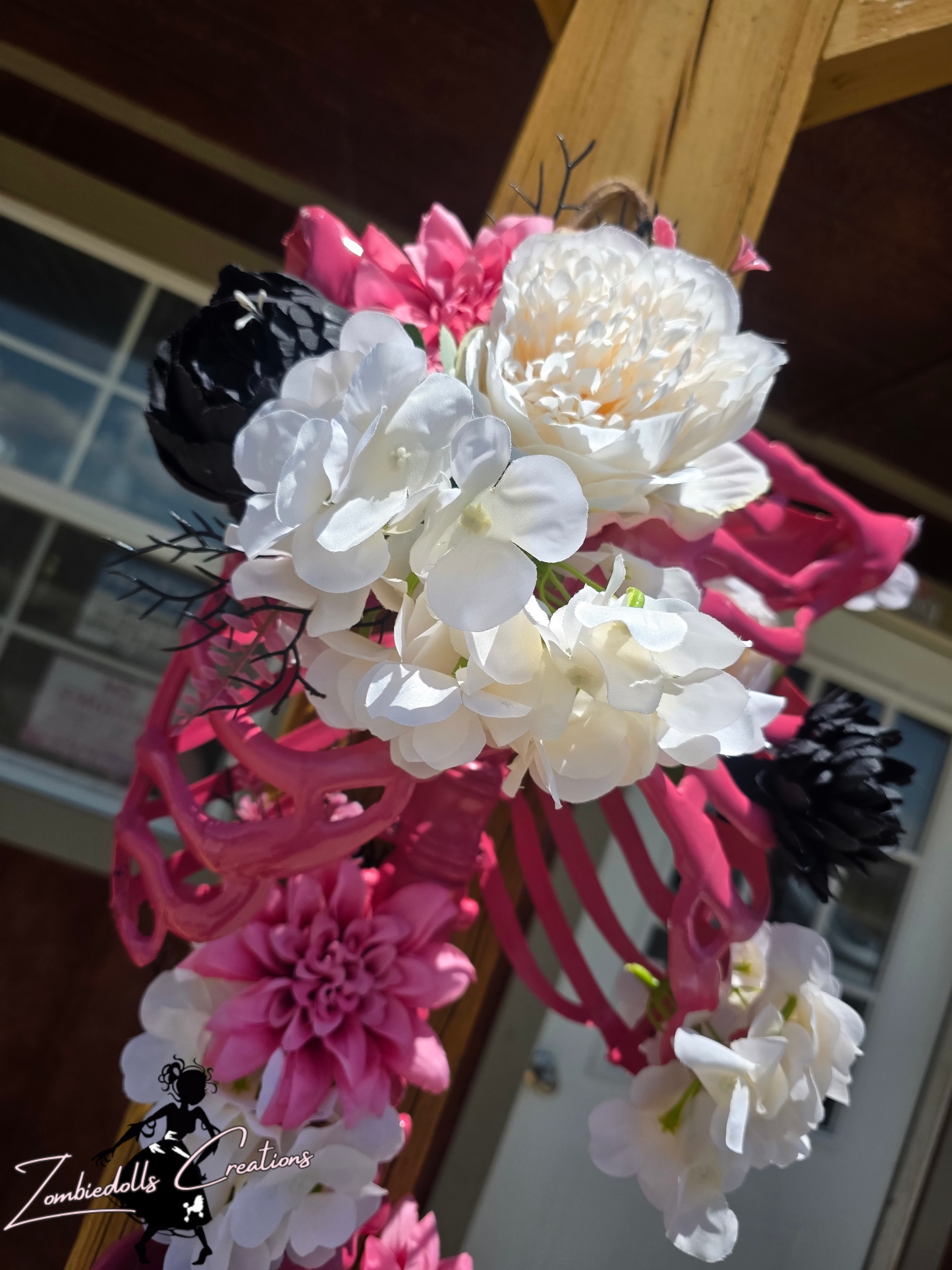 Pink Gothic Ribcage - Floral Wall decor