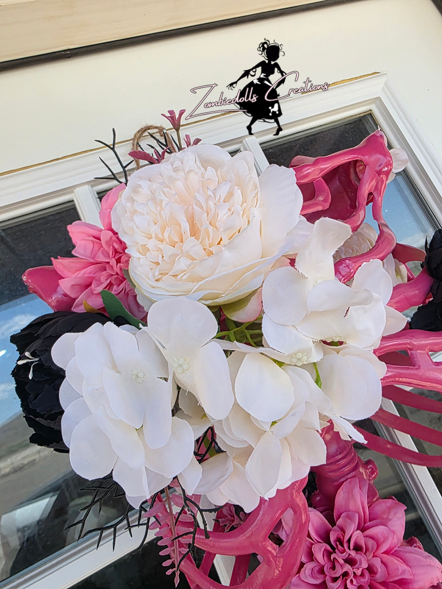 Pink Gothic Ribcage - Floral Wall decor