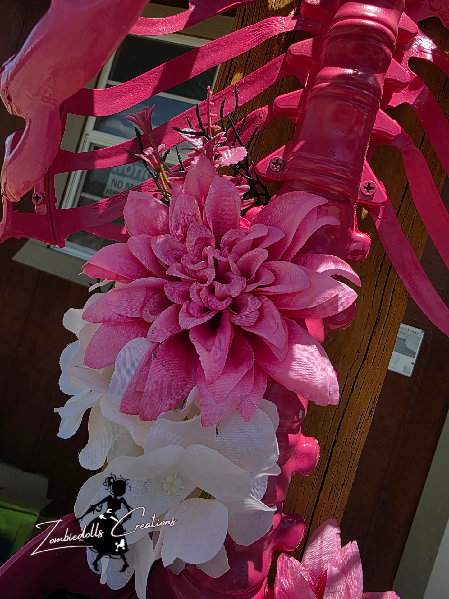 Pink Gothic Ribcage - Floral Wall decor