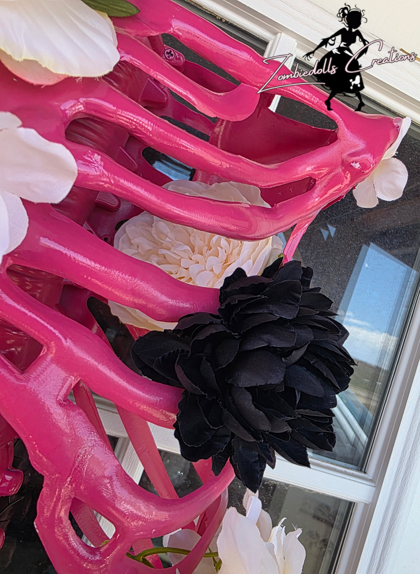 Pink Gothic Ribcage - Floral Wall decor