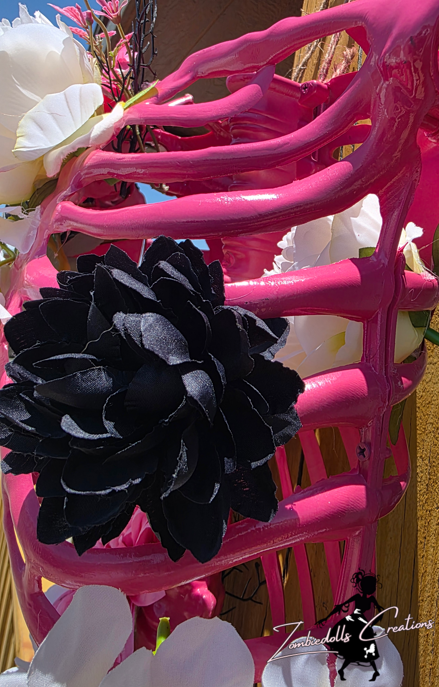 Pink Gothic Ribcage - Floral Wall decor
